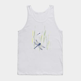 Dragonfly flying in the river Tank Top
